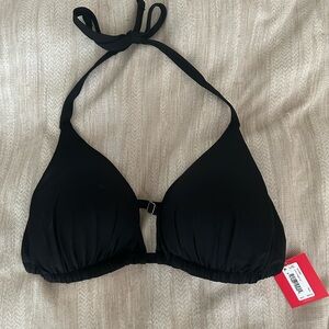 BNWT Spanx Black Halter Bikini Top